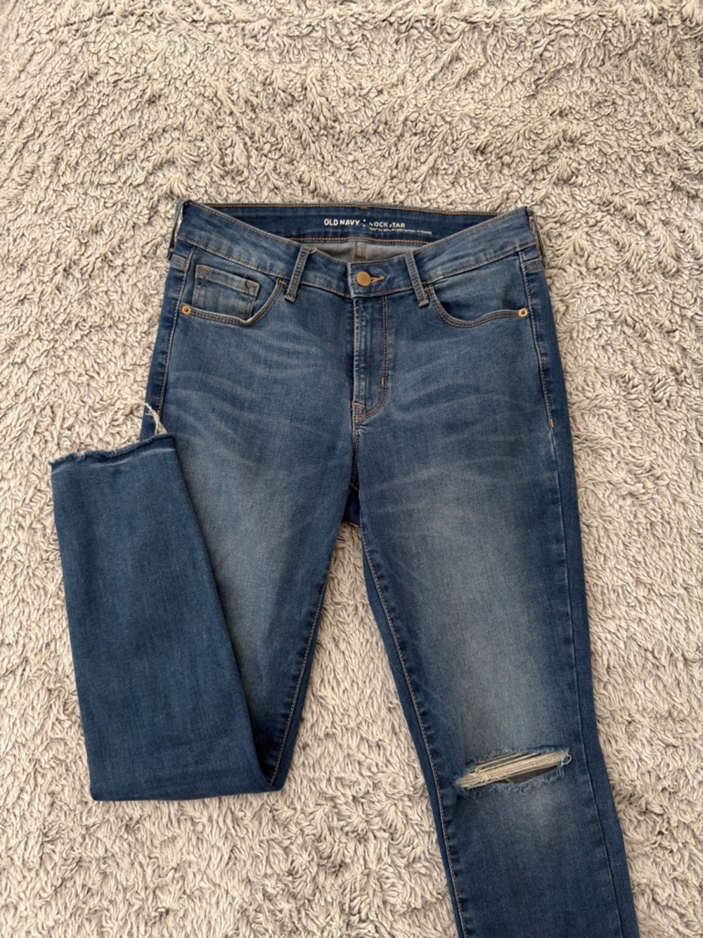 Old Navy Blue Distressed Skinny Jeans